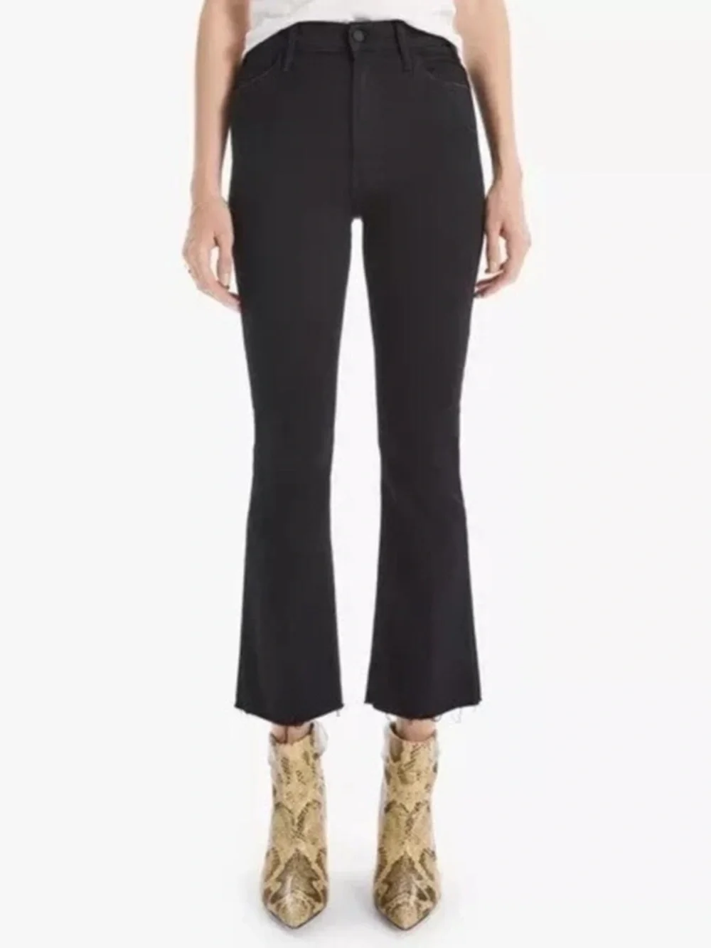 Mother The Hustler Ankle Fray Not Guilty Wash Jeans Denim Crop